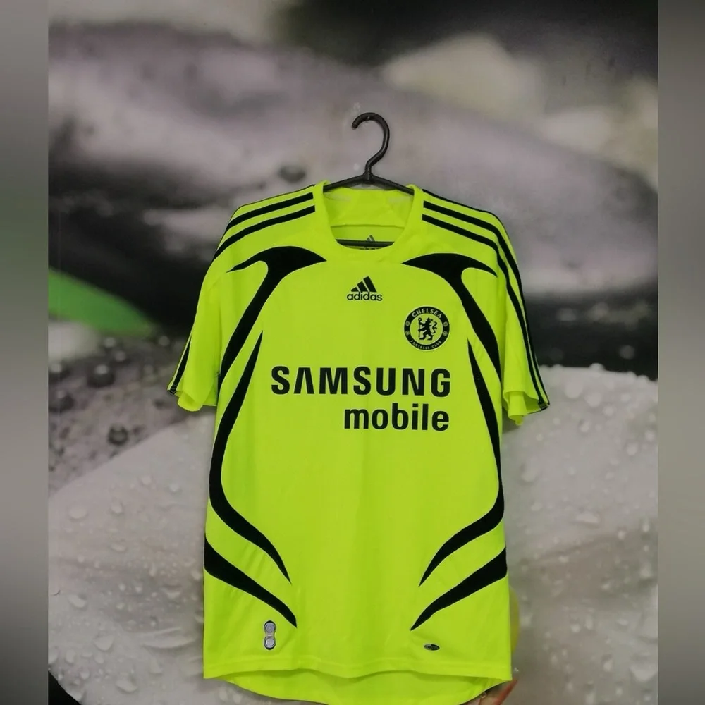 Chelsea 2007/2008 Away Football Jersey Adidas Bright Yellow - Picture 1 of 8